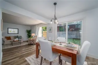 Sliding doors lead directly outside.