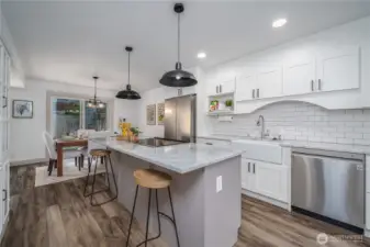 Here is a view of the stunning kitchen looking back toward the dining room.