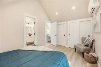 Double closets for extra storage.