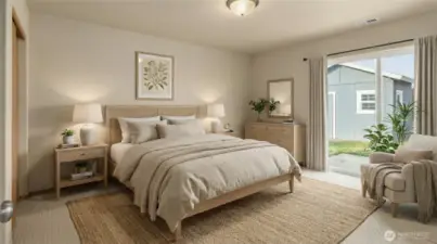 Virtually Staged Primary Bedroom