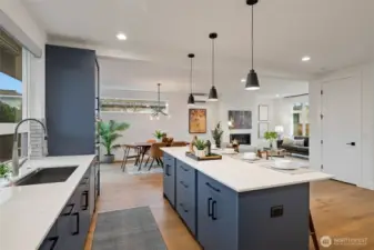 Storage and outlets on the island - a great place to entertain!