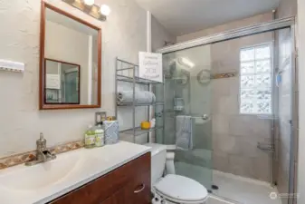 Bathroom with upgraded tile shower!
