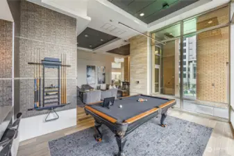 Owners lounge pool table and entertainment area