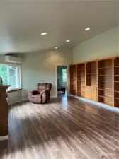 Living room built in book cases