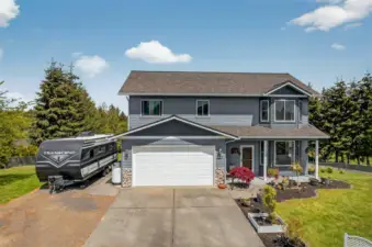 Front of House With RV Storage