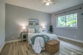 Primary bedroom with plenty of room for a king size bed