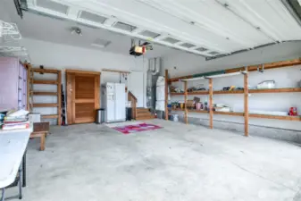 Large 2 car garage.. with more storage