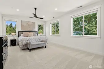 Expansive primary suite.