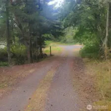 Private driveway to exit the 1.3-acre lot.