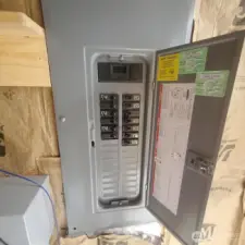 Electrical panel inside pump house.