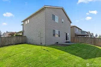 Large, fully fenced backyard
