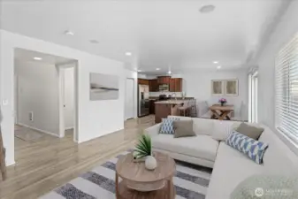 Virtually staged living area