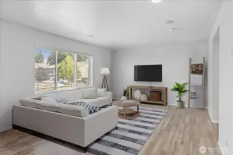 Another view of the virtually staged living area