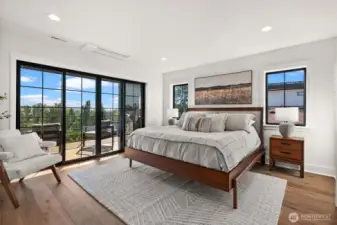 Primary suite with covered deck.