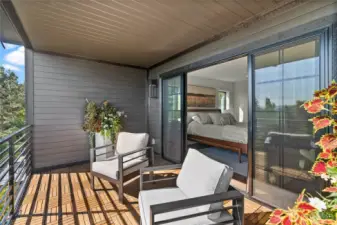 Primary suite covered deck.