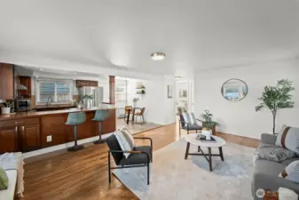 Open concept - kitchen opens to living areas