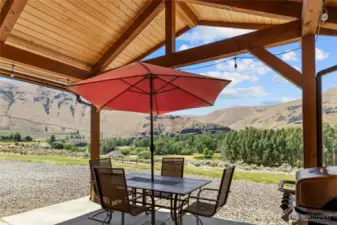 Covered front patio at the ADU