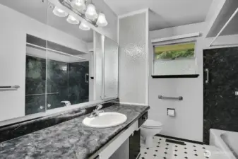 Full bath on the main floor.