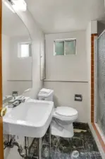 Three quarter bath on the lower floor.