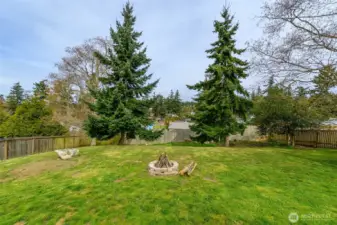 Backyard is ready for your first bonfire.