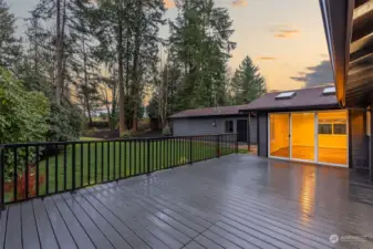 Back deck at sunset.