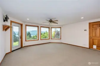Lower level bonus room with a view -- great home gym or media room