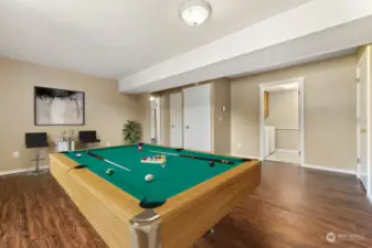 Virtually staged Rec Room