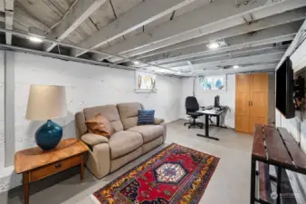 The basement of this home features new, vinyl windows that make this space, bright and a perfect place to work or play.