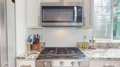 All stainless appliances including this gas stovetop