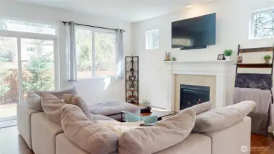 Living room is light and bright