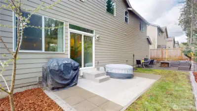 The patio is located off of the living room