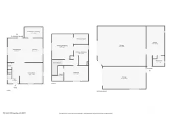 Full Property Floorplan – Main Home (Both Levels) and Shop Layout