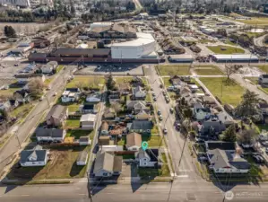 Drone Overview – Home Location Marked Just a Block from the Fairgrounds