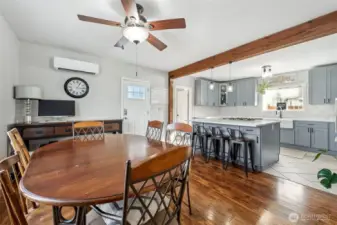 Warm and Inviting Flow from Dining Room to Kitchen