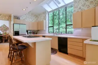 Large windows make this kitchen light & bright