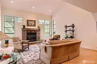 Living room with gas fireplace