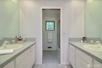 Hall bath upstairs with shower