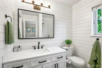 Newly updated primary bathroom.