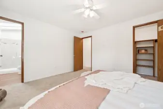 Another view of the primary suite. Door on the left leads to private bath.