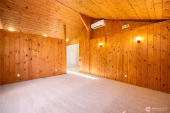 New ductless heat pump keeps living room cool in summer and warm in winter.