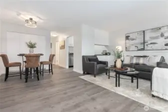 Dining Room, Kitchen and Living Room