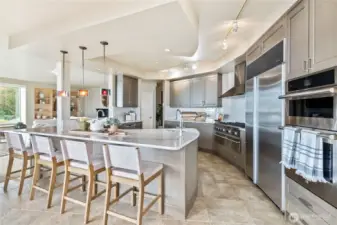 spacious kitchen island