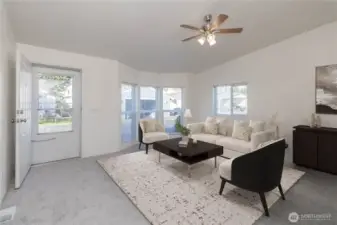 Virtually staged living room
