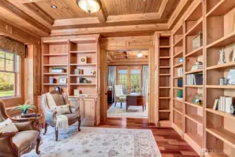 Alder paneled library could be 2nd den/ office