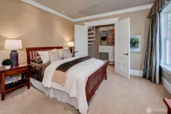 This bedroom has a private loft (notice the winding staircase in the closet)