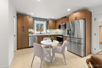 Walnut cabinetry with dovetail soft close