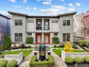 Inviting front courtyard.
