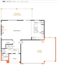 Floor Plan - 2230 1st floor w/ 3 car