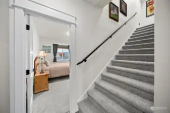 Extra wide staircase to upper suites