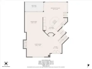 Main living, dining and kitchen.